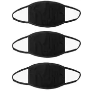 3pcs Washable Protective Reusable Cotton Anti Dust Black Mouth Half Face Mask
