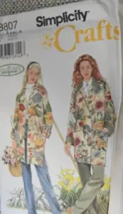 Simplicity Crafts 8807 Garden Jacket Sewing Pattern Size S -XL 10-24 Uncut