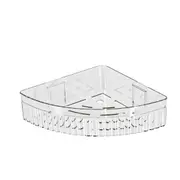 Shower Corner Caddy Plastic Corner Shower Shelf Wall Mounted Punch Free Shower Organizer for Bathroom Toilet Transparent Half Round Style