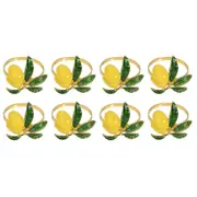 Napkin Rings Set Of 8,lemon Wedding Napkin Holder Gold Napkin Buckle For Table Decor Parties Holida