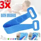 Silicone Body Back Scrubber Brush Exfoliating Washer Belt Massage Strap Belt AU