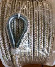 Seachoice Double Braided Nylon Anchor Line Boat 3/8" x 200 FT Gold / White 42341