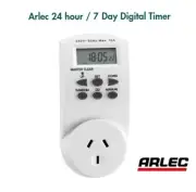24 Hour Timer Switch Arlec Digital On Off Power Security Recharge Battery Backup