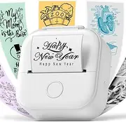 Thermal Printer - Phomemo T02 Label Maker Sticker Instant Inkeless Printer Mini Printer Sticker Maker Bluetooth Thermal Pocket Printer for Learning Assistance, Study Notes, Photos, Work, Receipts
