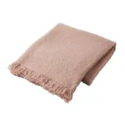 Pilbeam Living Morgan Boucle 127x152cm Throw Blanket Sofa/Bed Decor Dusty Pink