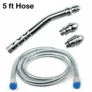 5 Ft Hose Metal Shower Enema Set with 3 Nozzles for Colon Cleansing