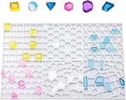 Mosaic Particle Pattern Silicone Mold, Circle Square Triangle Irregular Shaped Epoxy Resin Mosaic Casting Mold for DIY Coaster Making Decor Craft