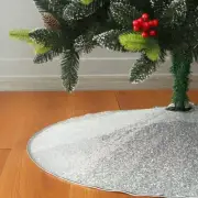Sequin Christmas Tree Skirt,Glittery Xmas Tree Mat(Silver, 36 Inches)