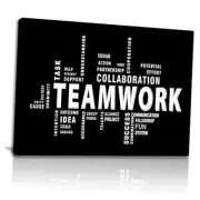 Teamwork Canvas Wall Art - Large Framed 28L" x 20W" Office Teamwork