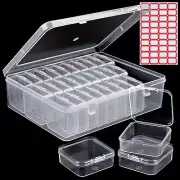 31Pcs Mini Bead Containers，Clear Diamond Art Storage Case， Plastic Craft Supply