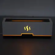 (White EU Plug)Flame Diffuser Hollow Out Smart LED Lamp Simulation Flam AC