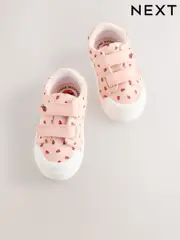 Pink Ladybird Wide Fit (G) Touch Fasten Strap Machine Washable Trainers (AL5506) | $35 - $39