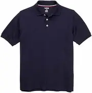 [French Toast] Boys Short Sleeve Shirt 2 Pack Polo's (XL (14/16), Navy)