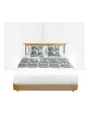 [SOGA] Light Luxury Mottled Vintage Scarf Runner Bedding 1.8m Set of 3 in Black/White