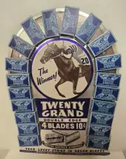 Vintage Twenty Grand Advertising Razor Blade Counter Display Kentucky Derby