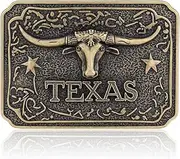 [JMM] Longhorn Belt Buckle Cowboy Bull Belt Buckle Western Belt Buckle for Men Women