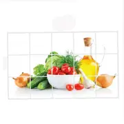 Vegetables Kitchen Decoration Tile Decal Waterproof Anti Oil Stain Kitchen Wall Tile Stickers multicolor