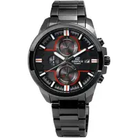 在飛比找PChome24h購物優惠-CASIO EDIFICE 競速未來三眼計時賽車腕錶-紅x黑