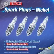 4 x Bosch Nickel Spark Plugs for Hyundai Accent Coupe Elantra LC MC X3 RD XD HD (for: Hyundai)