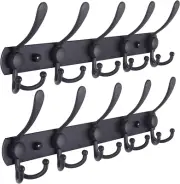 Coat Rack Wall Mounted - 5 Tri Hooks, Heavy Duty, Stainless Steel, Metal Coat Ho