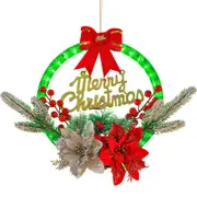 Christmas Christmas wreath light simulation red fruit and pine needle decorative hanging decorations, window display items and ornaments