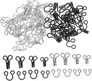 SEWACC 50 Pcs Eye Sewing Closure Hook and Eye Tape Quick Clothing Fixer Sewing Hooks Closures Sewing Threaders Clasp Strips Fabric Hook and Eye Closures Wall Coat Racks Fasteners