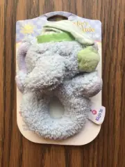 2002 Almost Vintage Bright Inspirations Kids II Baby Soft Rattle ELEPHANT Plush