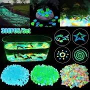 300PCS Glow in The Dark Pebbles Garden Glowing Rocks Fish Tank Luminous Stones