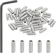uxcell #10-24x1/2 Internal Hex Socket Set Grub Screws, 50 Pcs 304 Stainless Steel Cup Point Set Screw with Hex Key Wrench for Door Handles Bathroom Fixtures