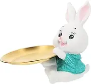 iplusmile Cartoon Bunny Trinket Tray Cute Rabbit Shape Plate Key Storage Sundries Holder for Living Bedroom Dresser Commercial Spaces Decorative Rabbit Display