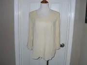 New Chico's Lace Appeal Anastasia Top/Blouse 100% Rayon 3=16/18 XL Yellow