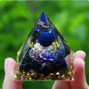 Crystals Stone Orgone Pyramid Energy Generator Natural Amethyst Peridot I