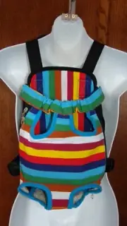 NEW Canvas Pet Dog Carrier, Front / Back Shoulder Backpack with Legs Out, Medium