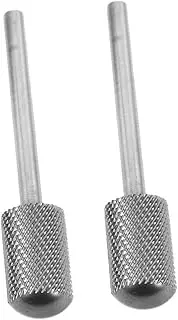 HONMEET 2pcs Nail Polisher Drill Bits Nail Prep Drill Bit Nail Prep Grinding Bit Nail Removal Grinding Head Nail Drill Heads Replacement Mandrel Flat Nail Drill Bit Tungsten Steel Silver