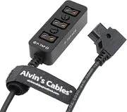 Alvin’s Cables D-tap Splitter P-Tap HUB Cable Dtap Male to Three Port D tap Female Splitter Cable with Screw Threads for ARRI RED Z CAM Cameras TILTA Steadicam IDX V-Mount Battery