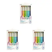 3x 6pc Ooly Noted 2in1 Micro Fine Pen Highlighter Art Colouring Marker Set 8y+