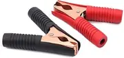 JECOMPRIS 2pcs Car Storage Battery Terminals Alligator Clip Copper Plated Crocodile Clips with Power Socket Adapter Black Red for Easy Installation and Corrosion Resistance