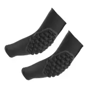 2Pcs Youth Elbow Pads Basketball Compression Arm Protective Sleeve Black, YL