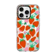 iPhone 16 Pro Clear Case MagSafe Compatible STRAWBERRIES