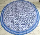 120 x 120 inches 13 Seater Round Table Cloth Hand block printed table cloth