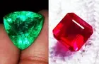 Mixed Shapes Pair Loose Gemstone Natural Ruby & Emerald 8 to 10Ct Certified RM48