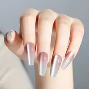 Nicedeco Cat Eye Press On Nails - Full Cover Nail Tips Soft Gel Nail Tips False Nail Tips Kit 25-30 pieces - 005