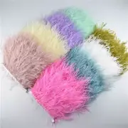 1meters Feather Trim Fringe White Ostrich Feathers Clothes Ribbon Skirt Decor