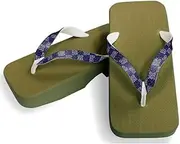 Hajime(一歩) [One Step] [Hajime] Geta Geta Clogs, Soft and Water Resistant, Made of Sponge, 11.2 inches (28.5 cm), GR/Checkered Shark Small Pattern x Navy Blue, Checkered Shark Small Pattern x Navy Blue (Pinus