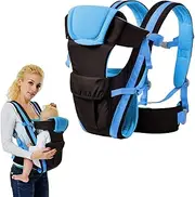 [Huifen] Adjustable Baby Carrier for Infant, Baby Wraps Carrier Newborn Essentials Breathable Baby Hip Carrier Portable Baby Carrier Sling for Newborn to Toddler Girl and Boy 6-44 lbs (Blue)