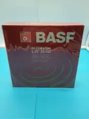 New BASF 10 Diskettes 5.25" 2S/HD Two-Sided High Density Floppy Disks 54244