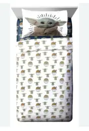 Star Wars The Mandalorian Soft Polyester 3 Piece Twin Bedding Sheet Set New!