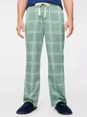 Peter Alexander Men's Sage Windowpane Long Cotton Classic Pyjama Pants Size XL