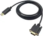 1.8M Male Display Port DP to VGA Male Adapter Cable Converter 1080P Video Cable for Projector DTV TV HDVD Player Black Black One Size