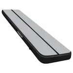 Powertrain 8m x 1m x 20cm Air Track Inflatable Gymnastics Mat Tumbling (Grey Black)